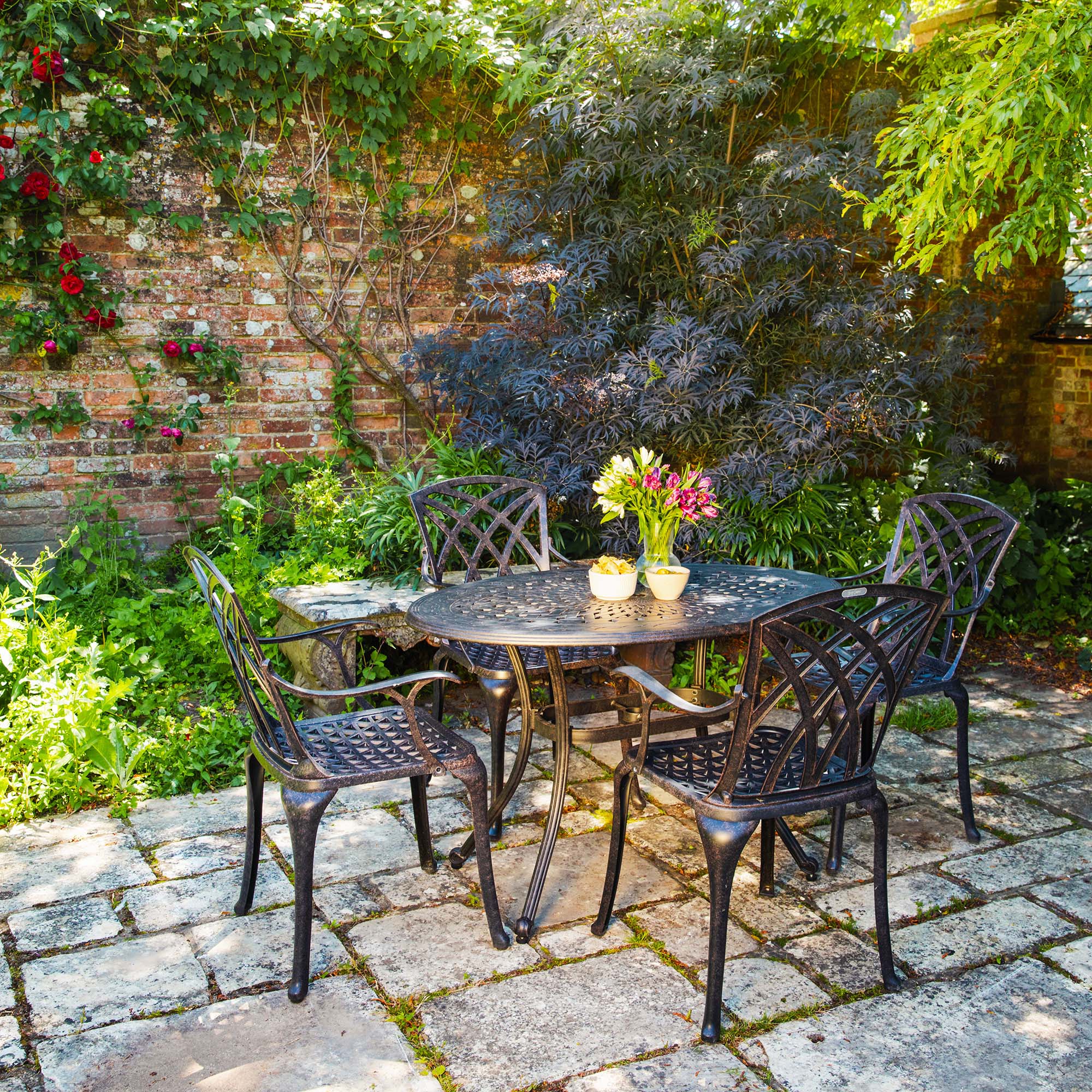 Daisie Table 4 Seater Set - Antique Bronze - Image 5