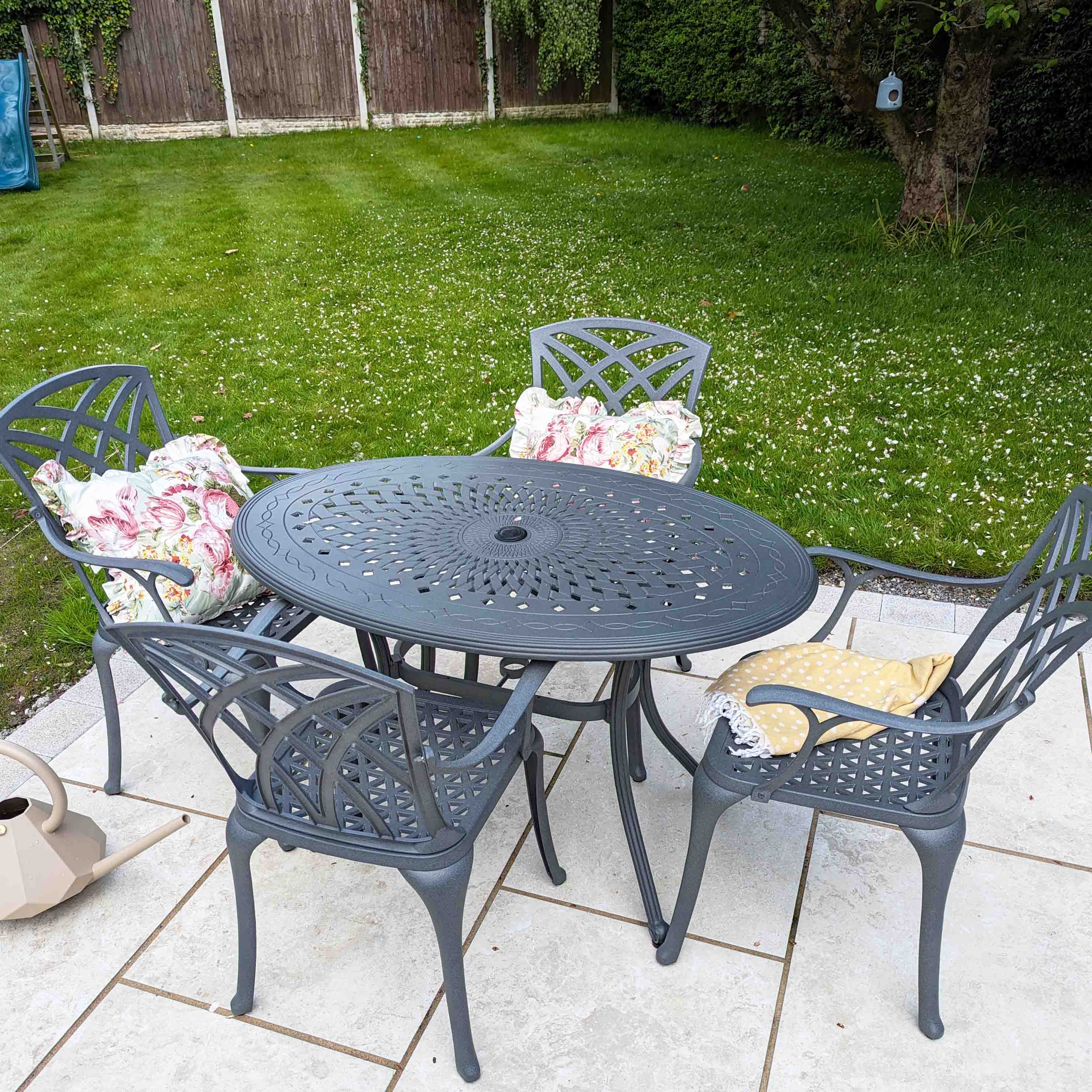 Daisie Table 4 Seater Set - Slate Grey - Image 4