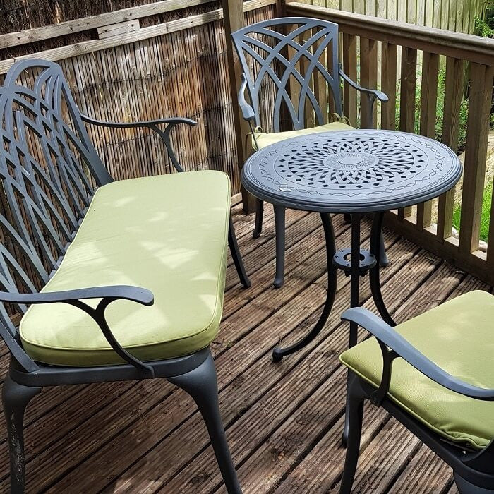 Ella Bistro Table 2 Seater Set - Slate - Image 10