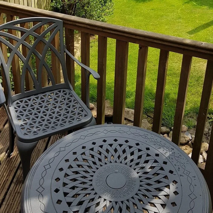 Ella Bistro Table 2 Seater Set - Slate - Image 11