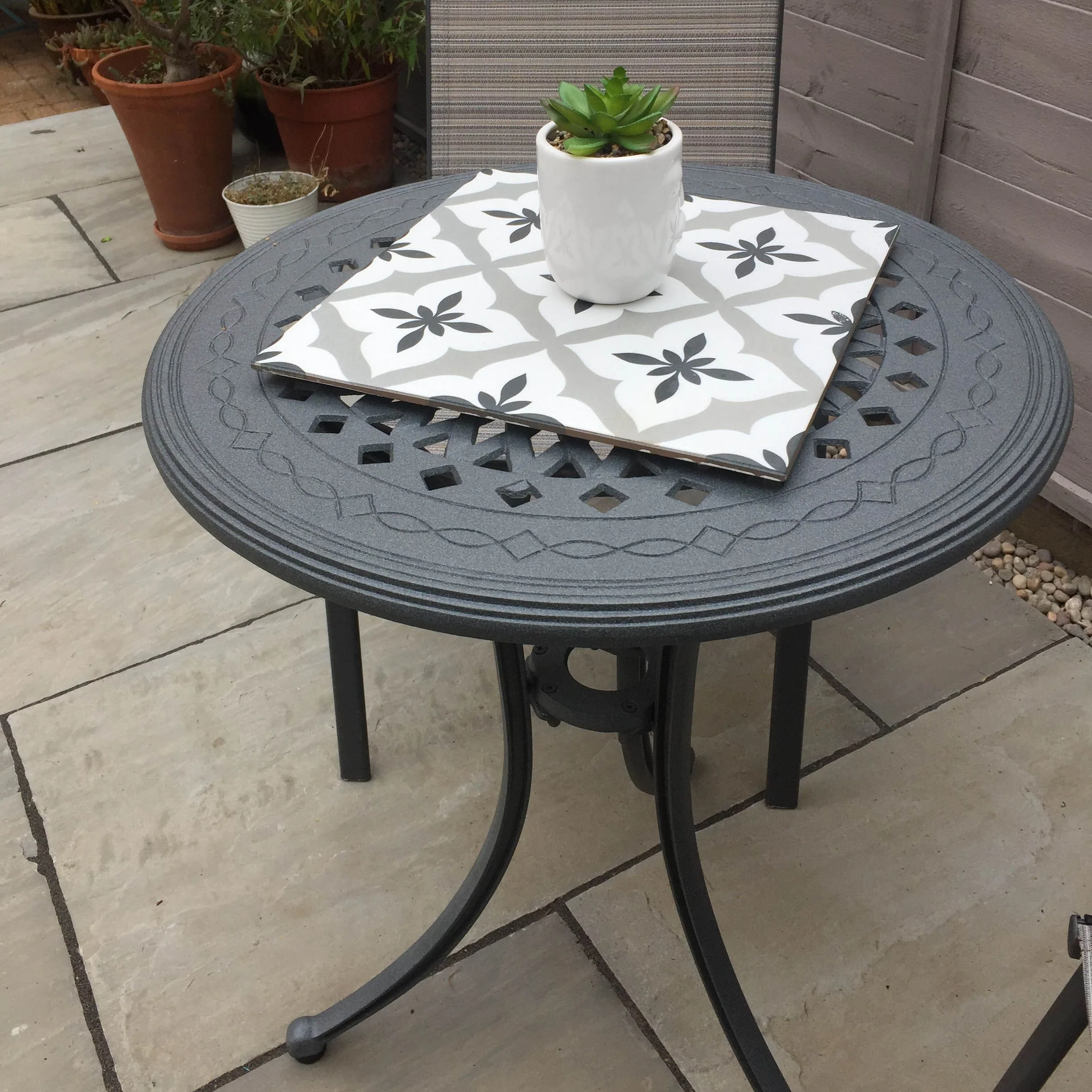 Ella Bistro Table 2 Seater Set - Slate - Image 12