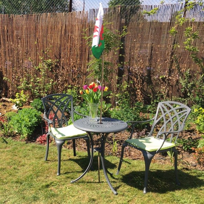 Ella Bistro Table 2 Seater Set - Slate - Image 5