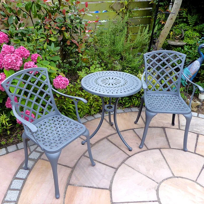 Ella Bistro Table 2 Seater Set - Slate - Image 6