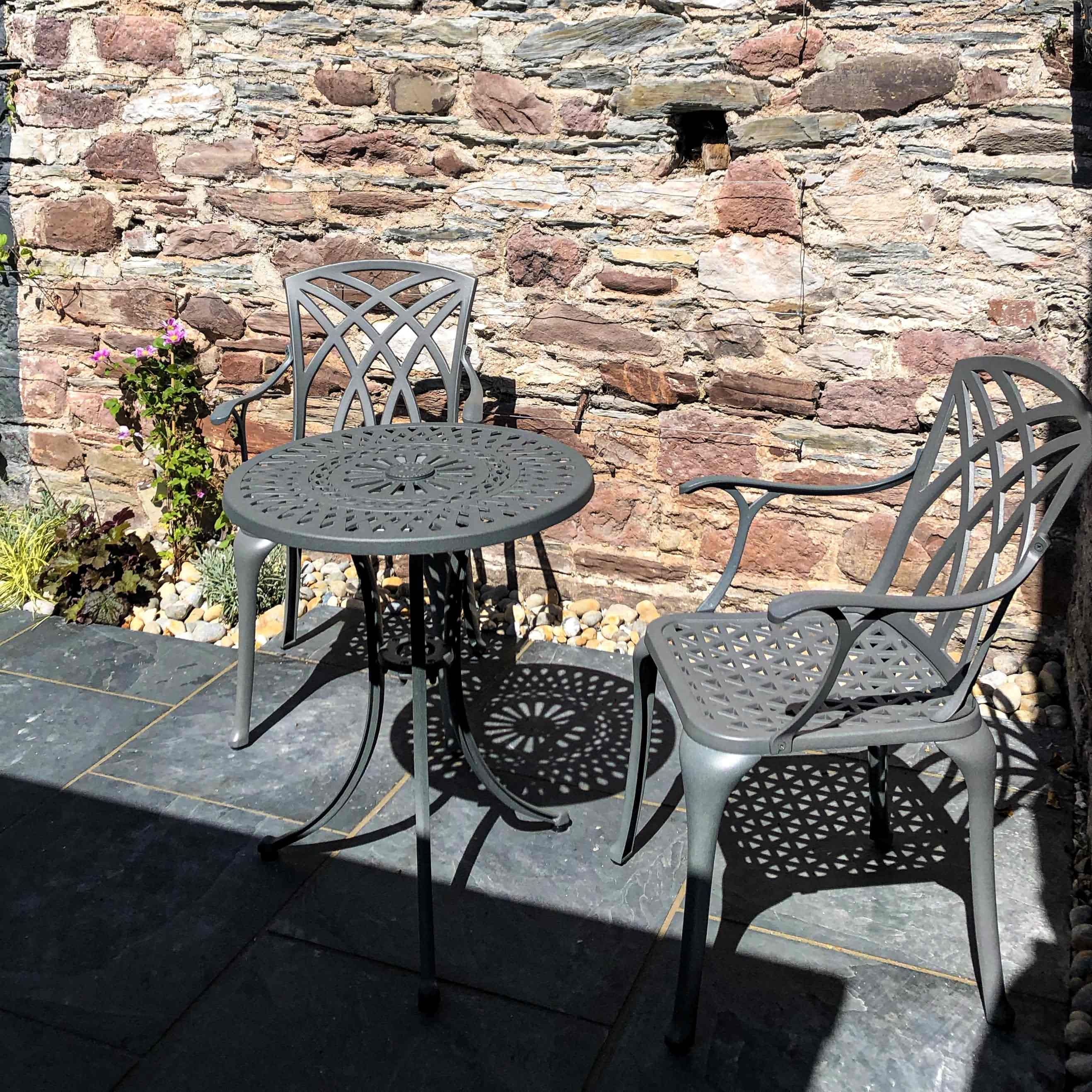 Ella Bistro Table 2 Seater Set - Slate - Image 7