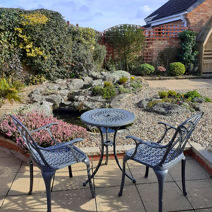 Ella Bistro Table 2 Seater Set - Slate - Image 8