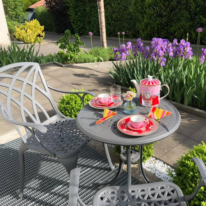 Ella Bistro Table 2 Seater Set - Slate - Image 9