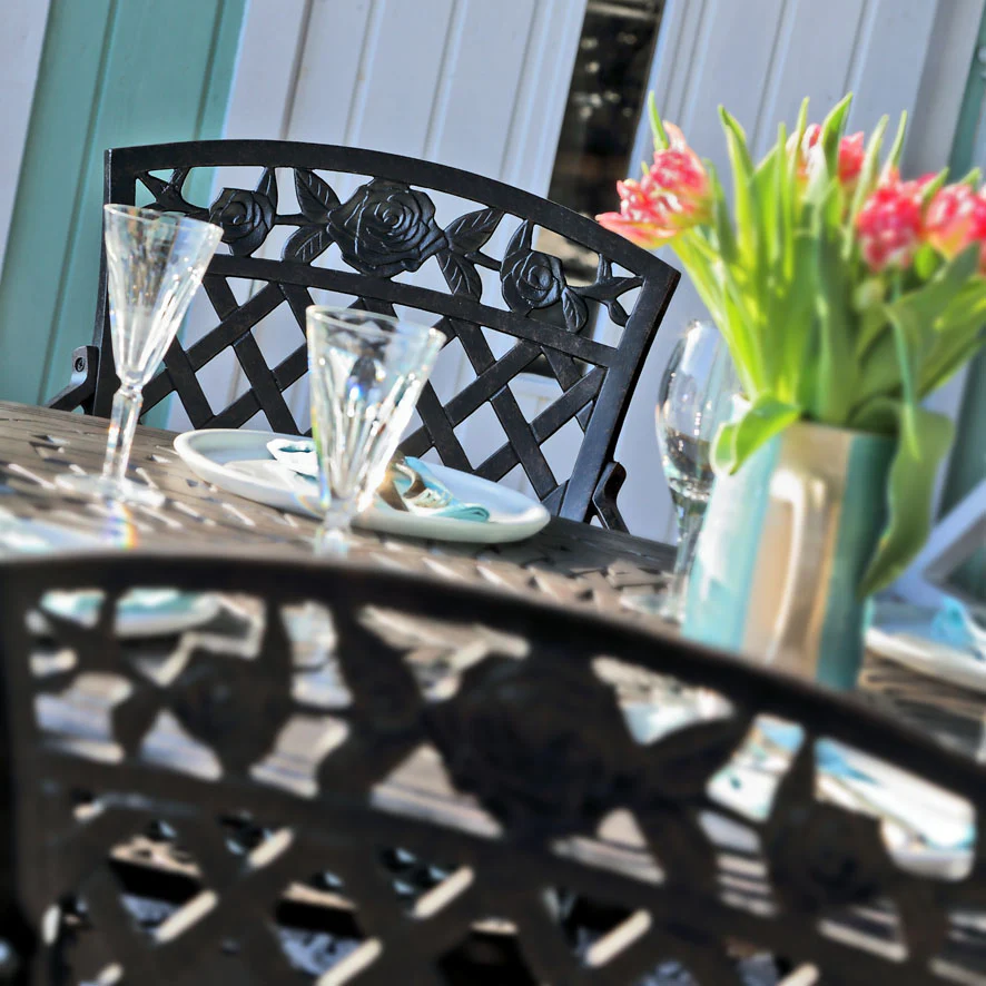 Emily Table 4 Seater Set - Antique Bronze - Image 11