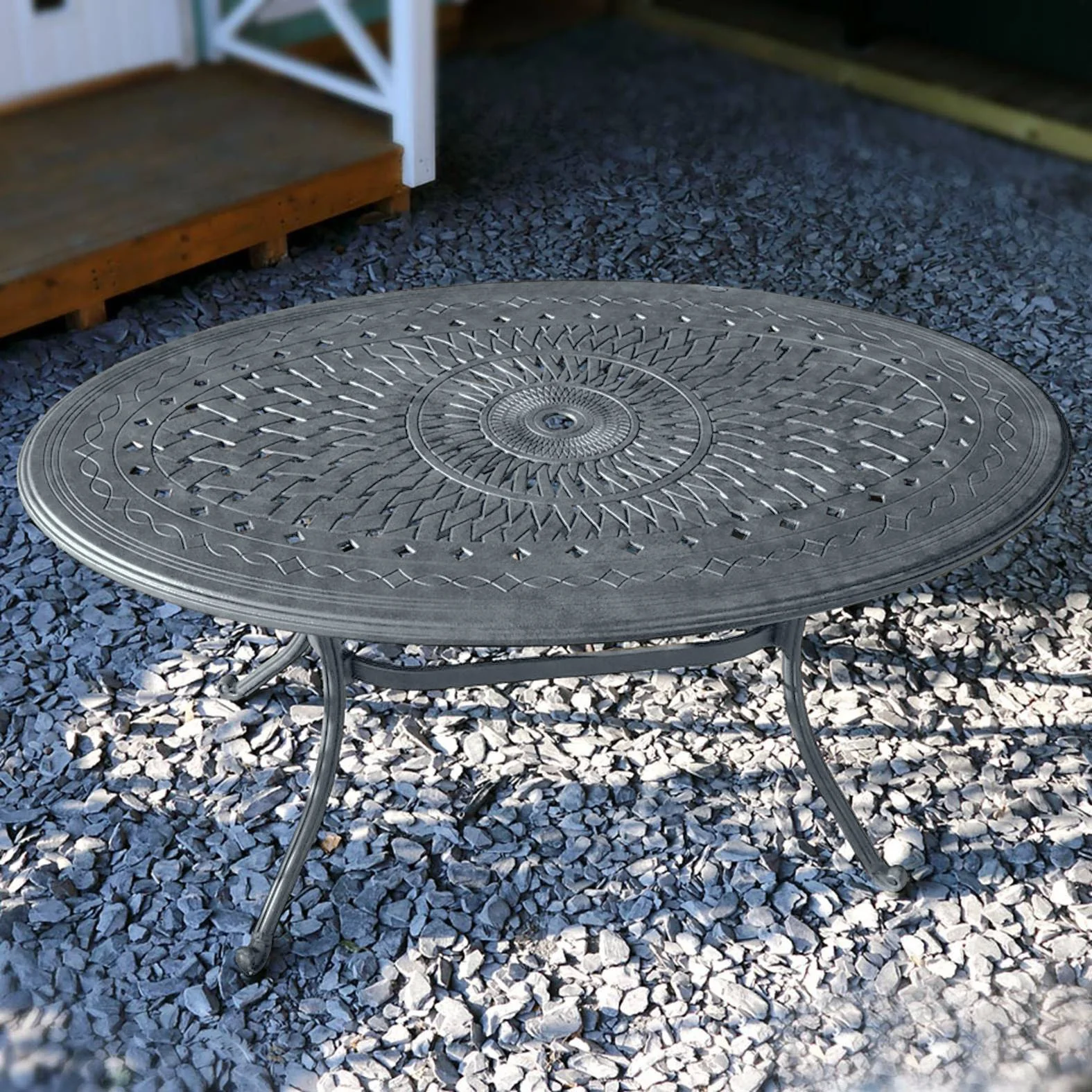 Emily Table 4 Seater Set - Slate Grey - Image 6