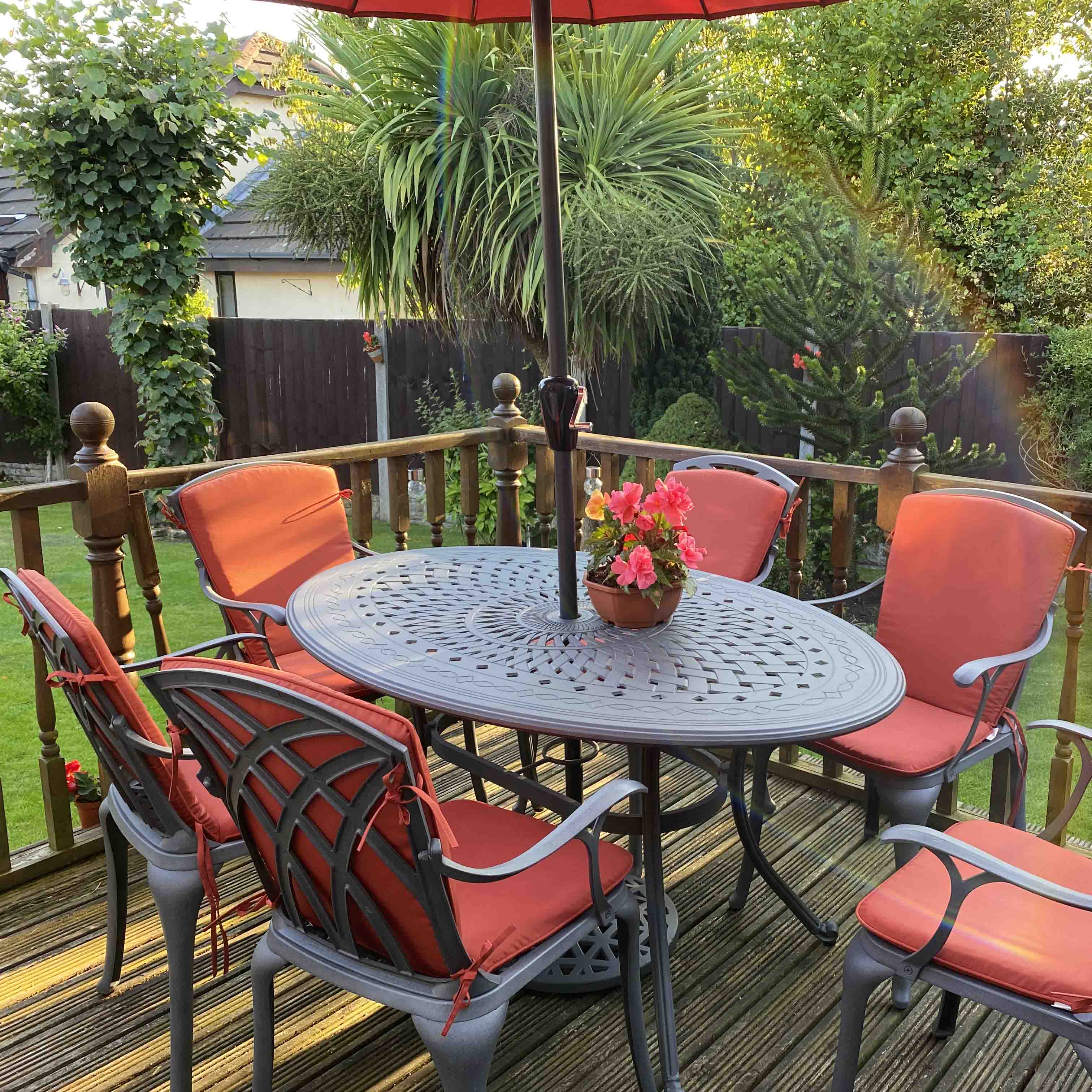 Emily Table 6 Seater Set - Slate Grey - Image 3