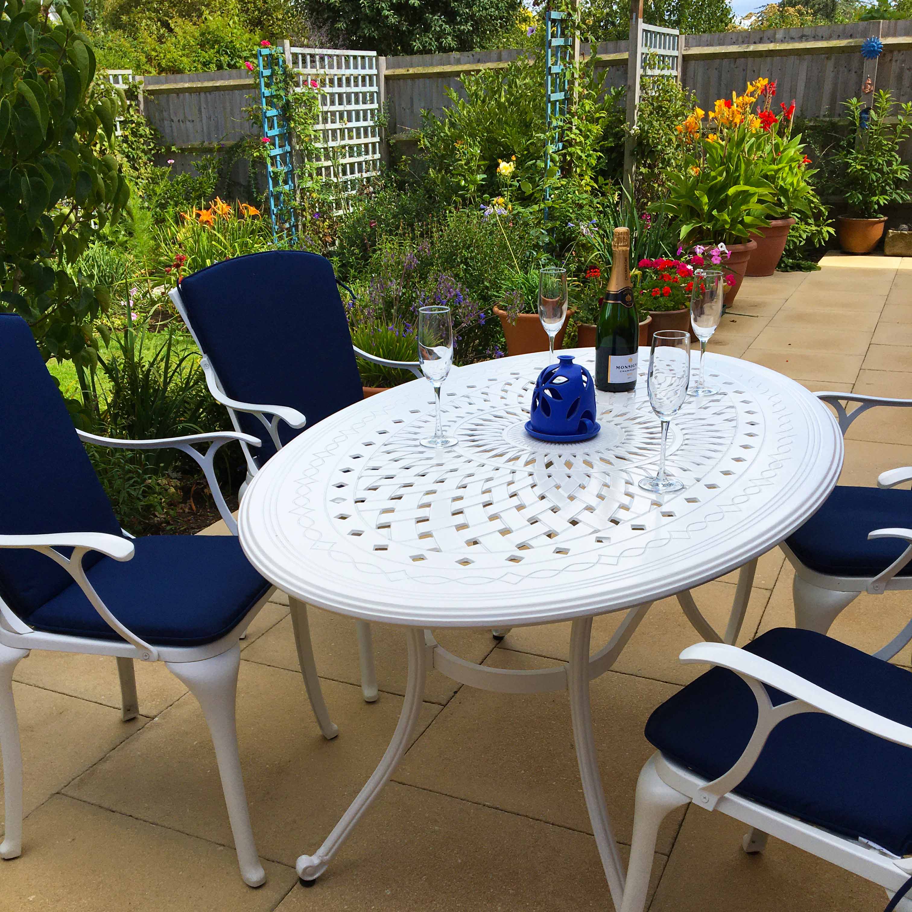 Emily Table 6 Seater Set - White - Image 3