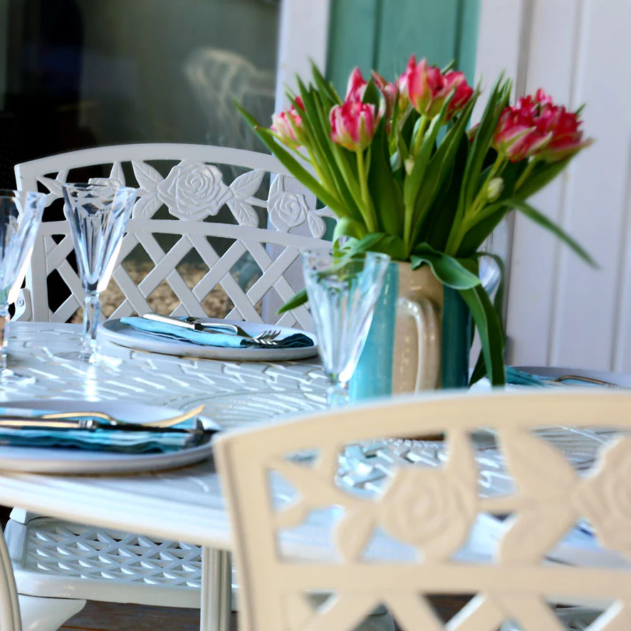 Emily Table 6 Seater Set - White - Image 4