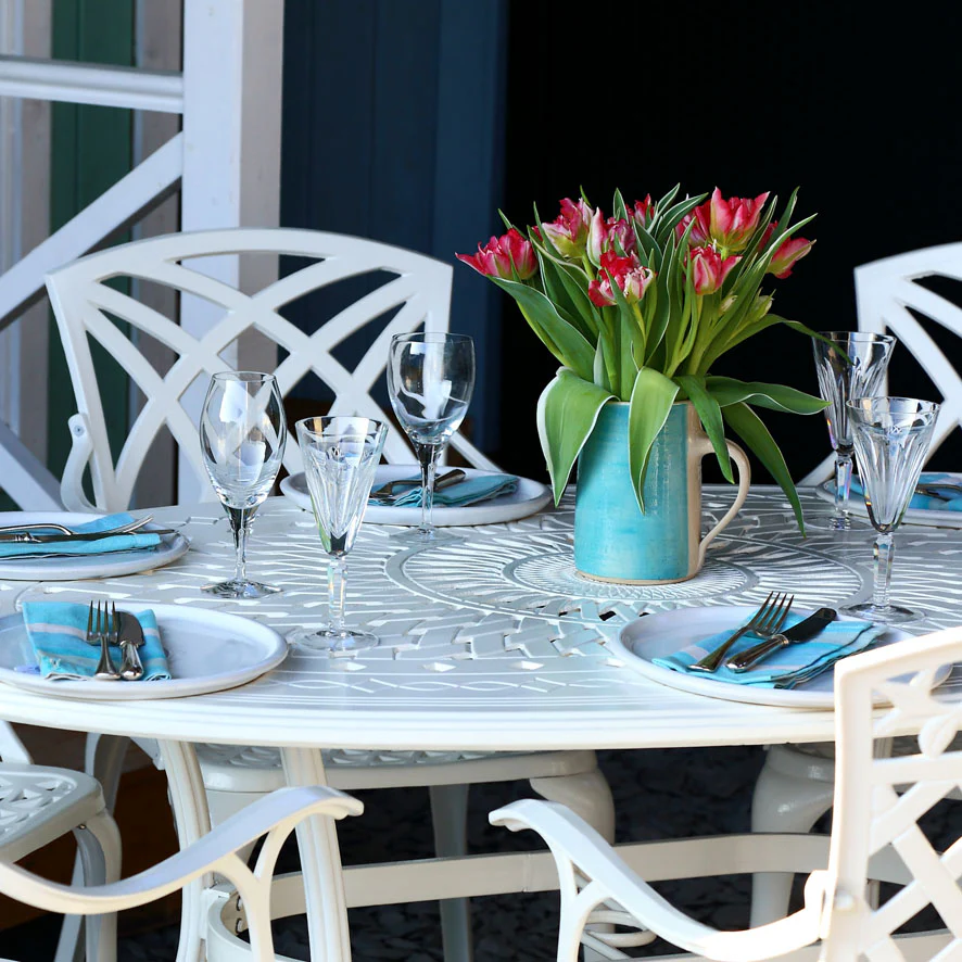 Emily Table 6 Seater Set - White - Image 5
