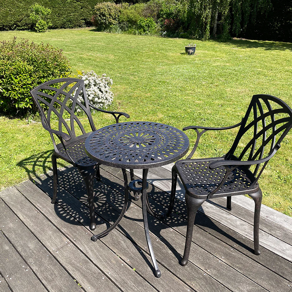 Eve Bistro Table 2 Seater Set - Antique Bronze - Image 13
