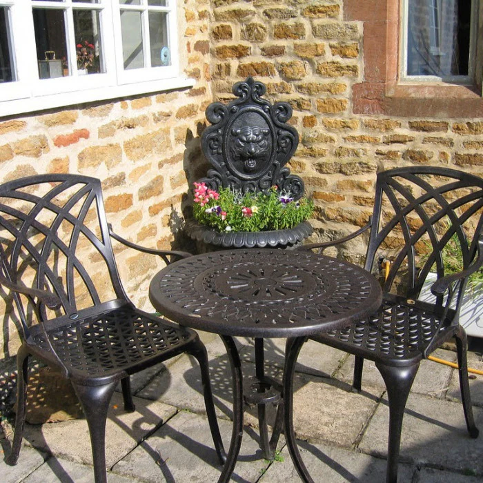 Eve Bistro Table 2 Seater Set - Antique Bronze - Image 8