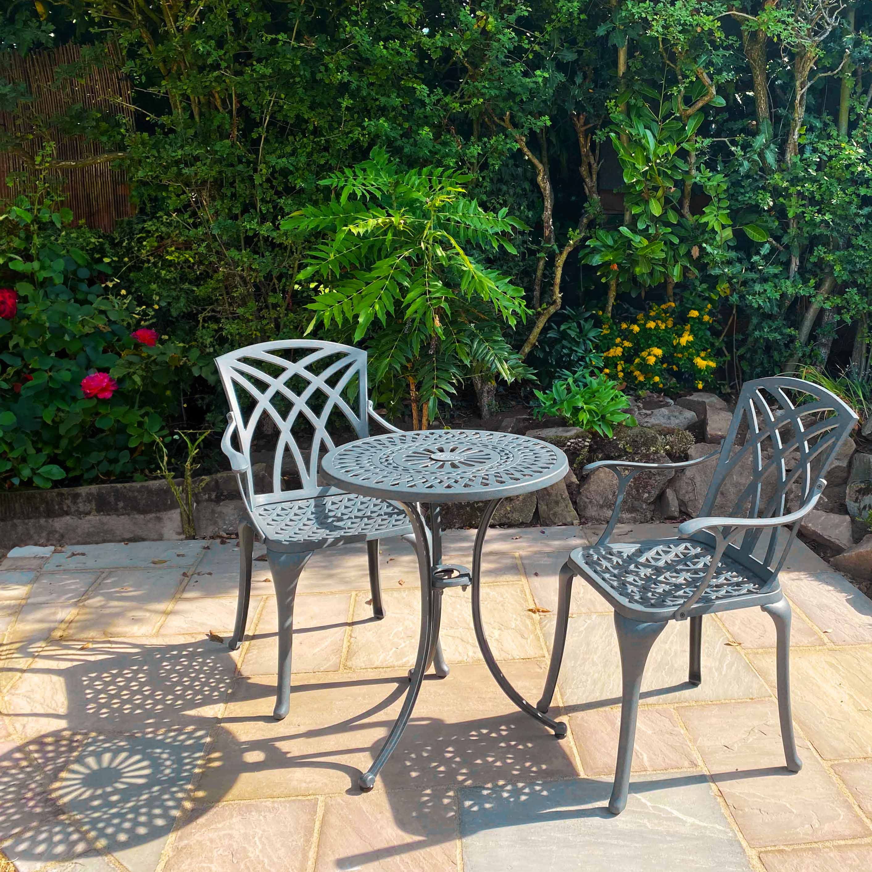 Eve Bistro Table 2 Seater Set - Slate - Image 2