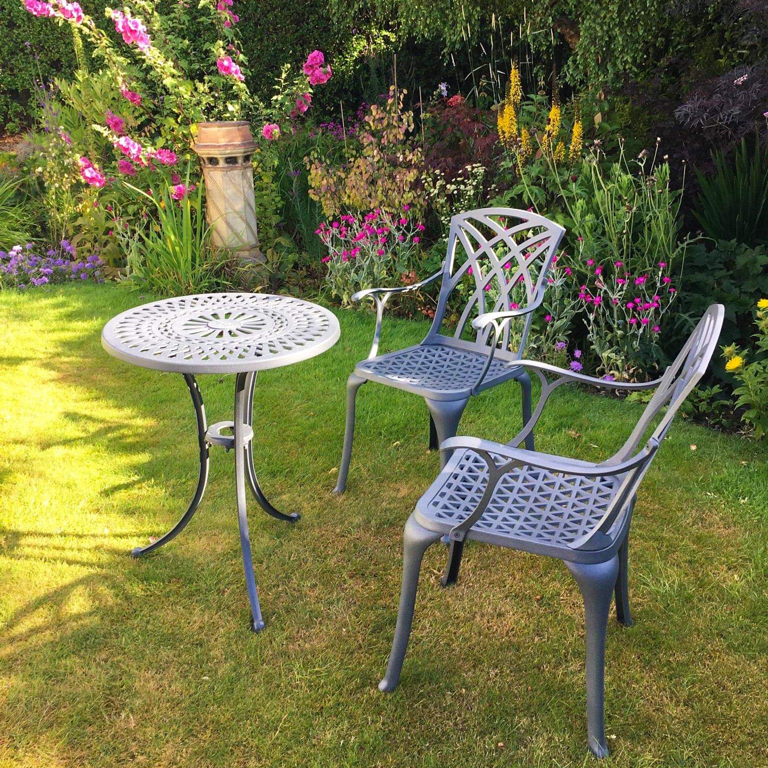 Eve Bistro Table 2 Seater Set - Slate - Image 3