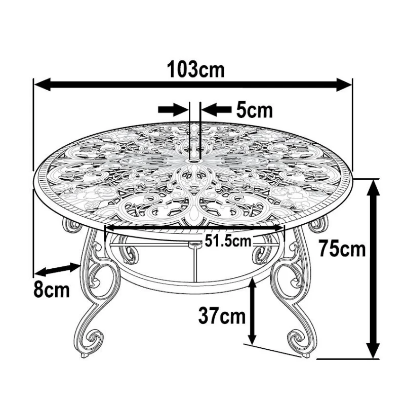 Flora Table 4 Seater Set - Antique Bronze - Image 17