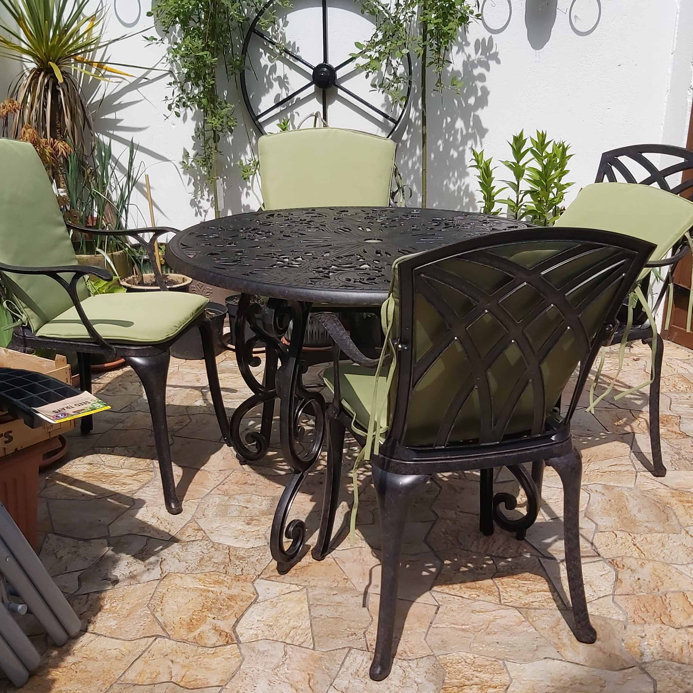 Flora Table 4 Seater Set - Antique Bronze - Image 9