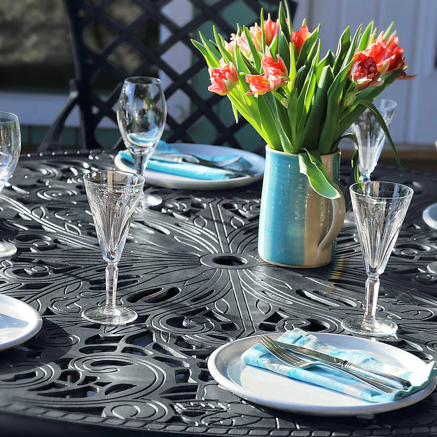 Flora Table 4 Seater Set - Slate Grey - Image 5
