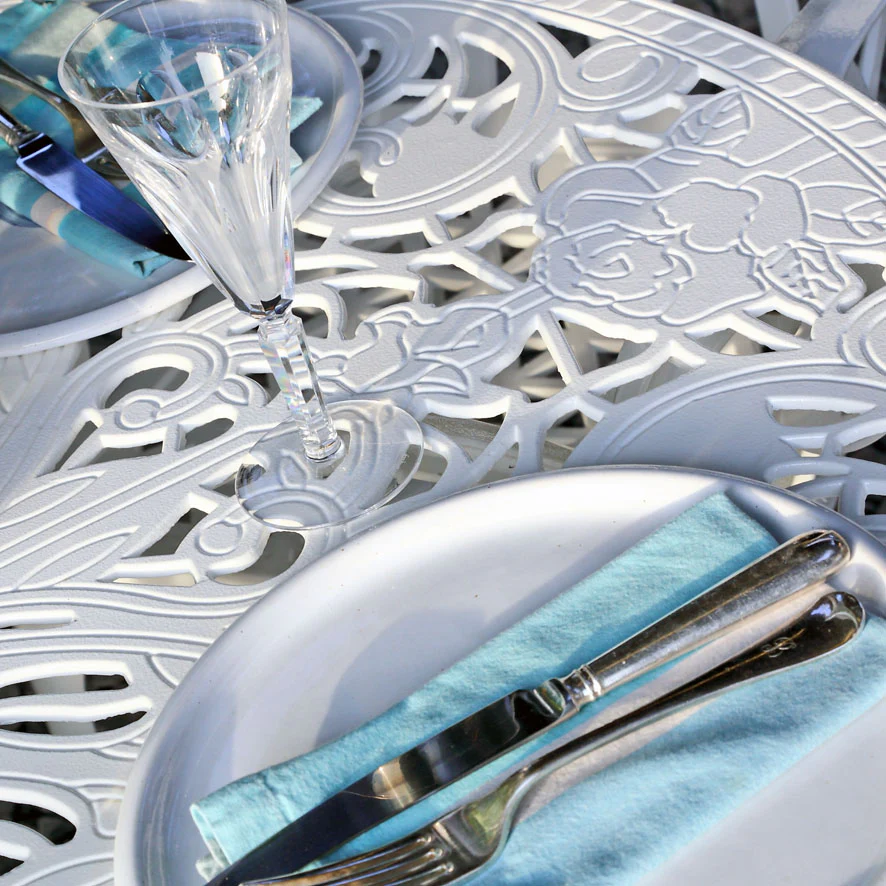 Flora Table 4 Seater Set - White - Image 10