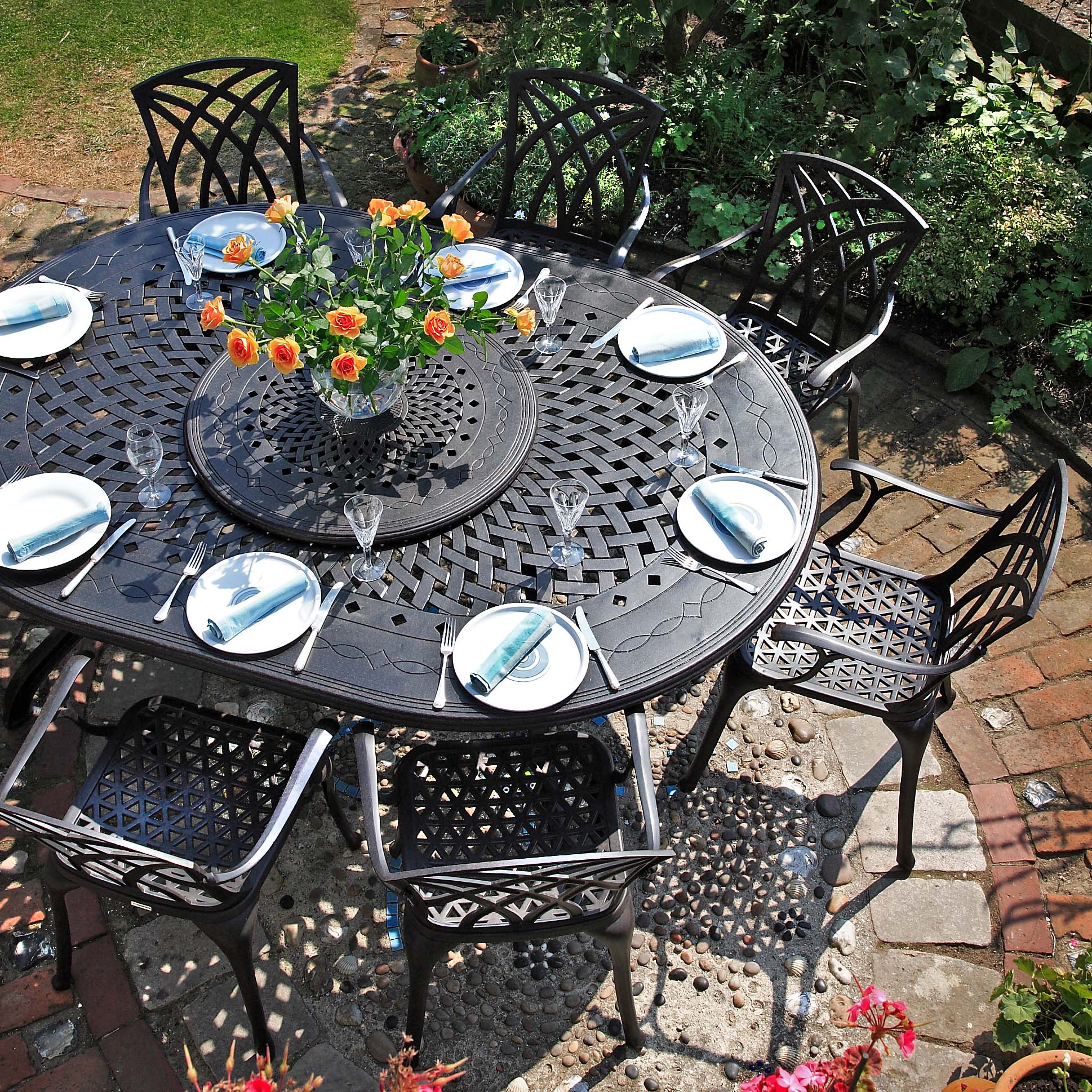 Gloria Table 10 Seater Set - Antique Bronze - Image 3