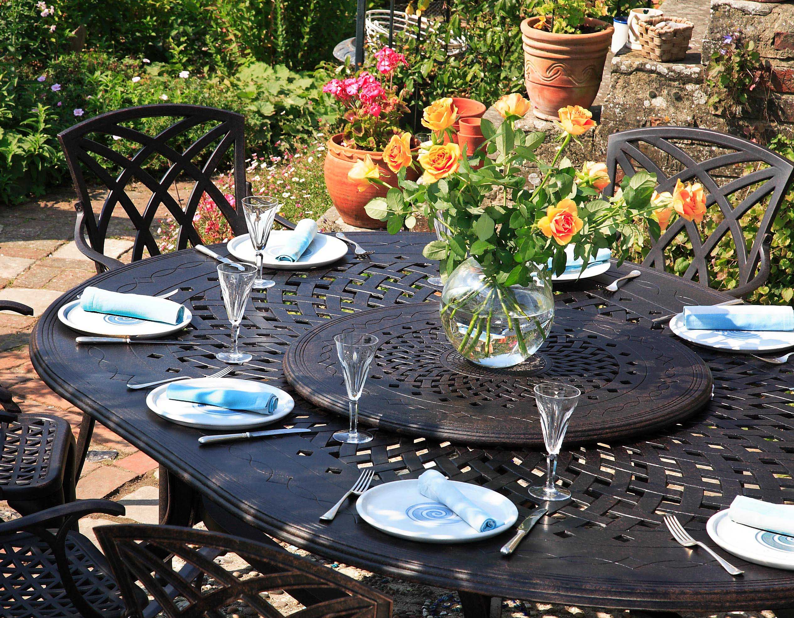 Gloria Table 10 Seater Set - Antique Bronze - Image 4