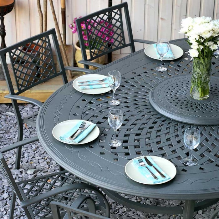 Gloria Table 10 Seater Set - Slate - Image 10