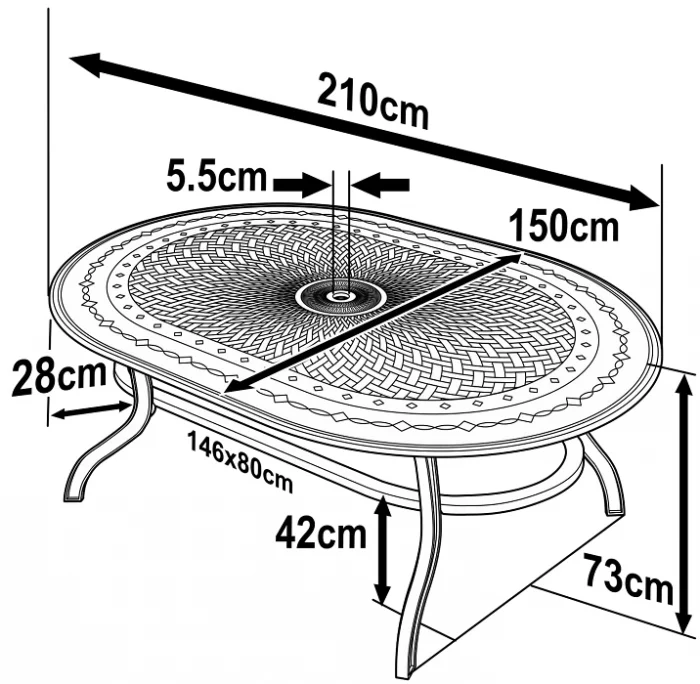 Gloria Table 10 Seater Set - Slate - Image 11