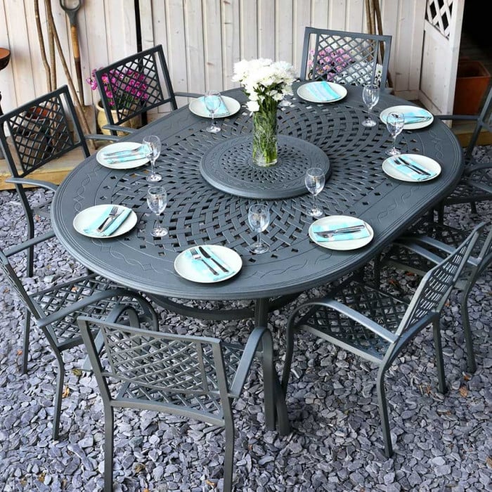 Gloria Table 10 Seater Set - Slate - Image 9