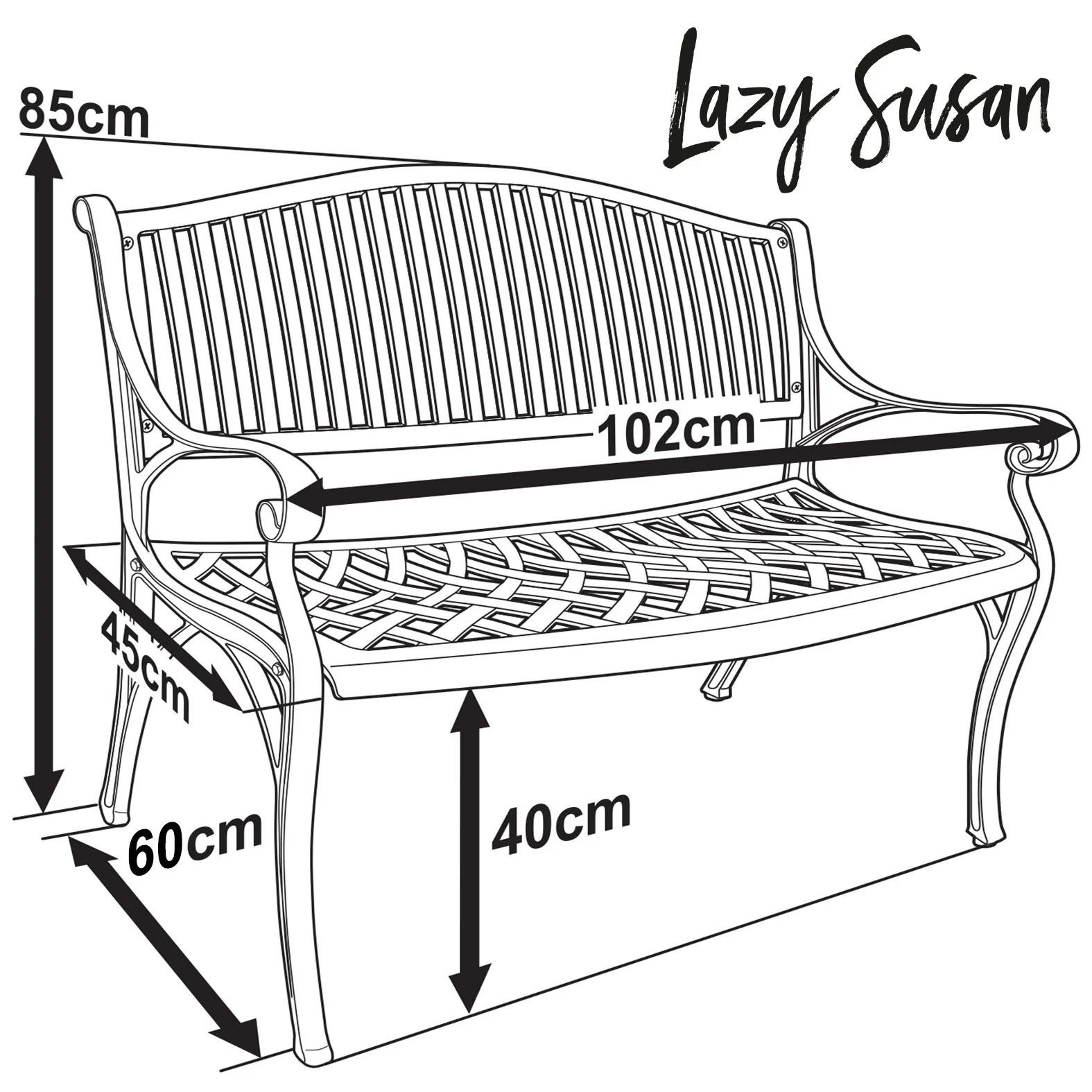 Grace Bench Set - Antique Bronze - Image 15