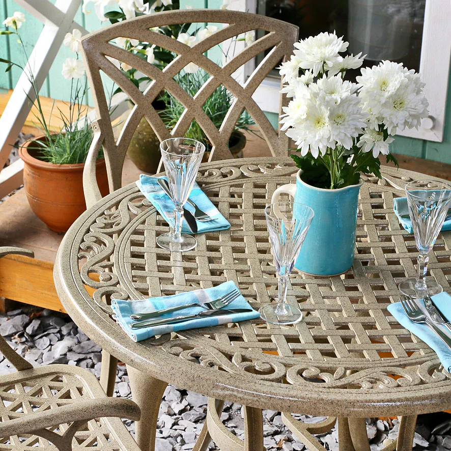 Hannah Table 2 Seater Set - Sandstone - Image 4