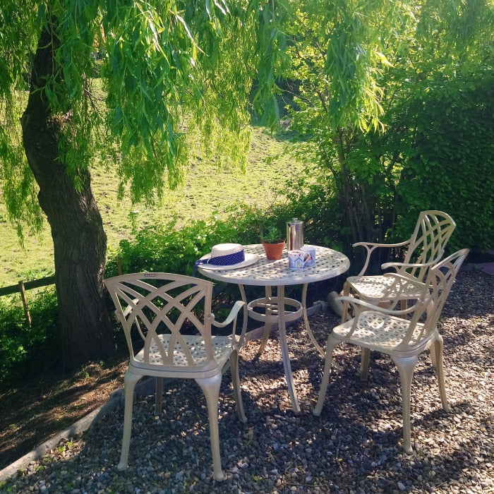 Hannah Table 2 Seater Set - Sandstone - Image 6