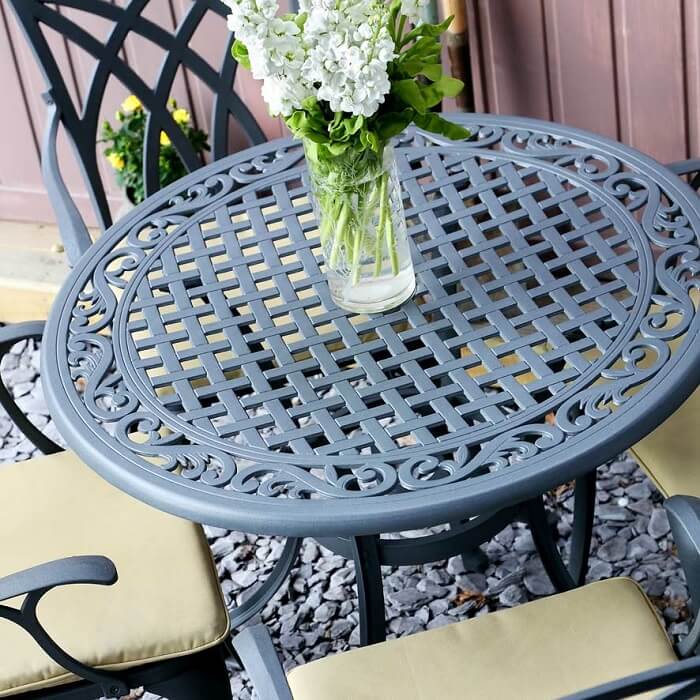 Hannah Table 2 Seater Set - Slate - Image 2