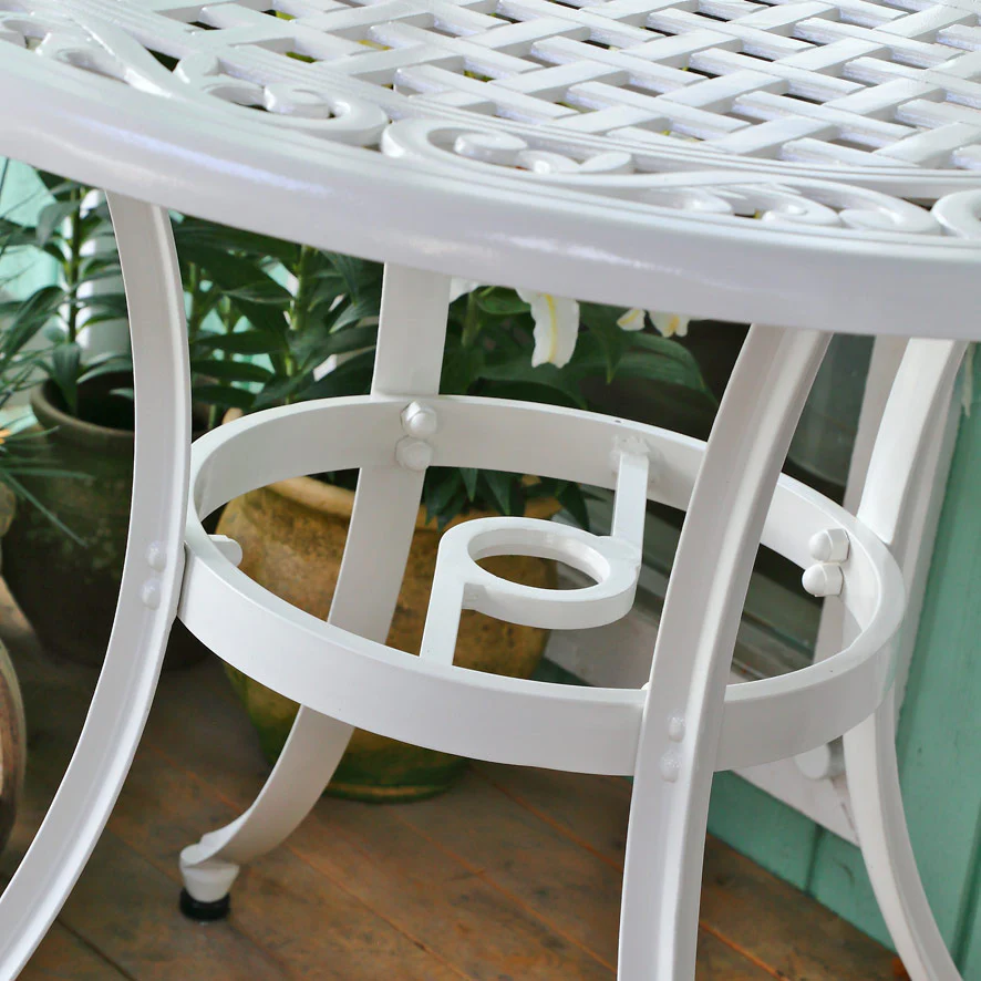 Hannah Table 2 Seater Set - White - Image 3