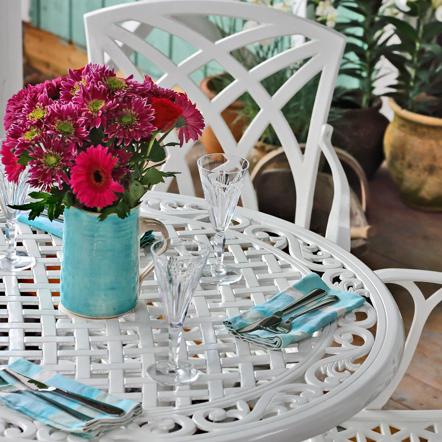 Hannah Table 2 Seater Set - White - Image 4