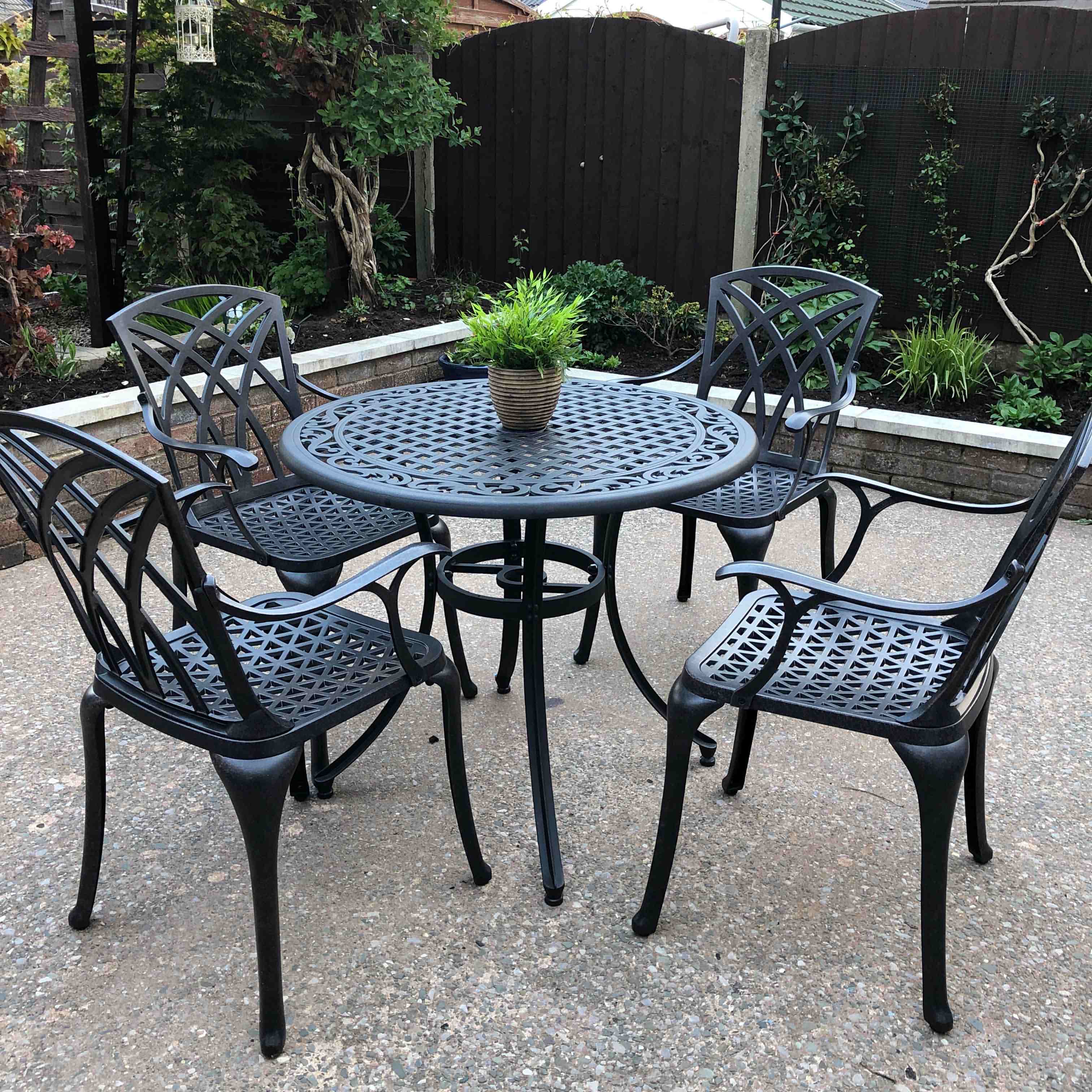 Hannah Table 4 Seater Set - Antique Bronze - Image 5