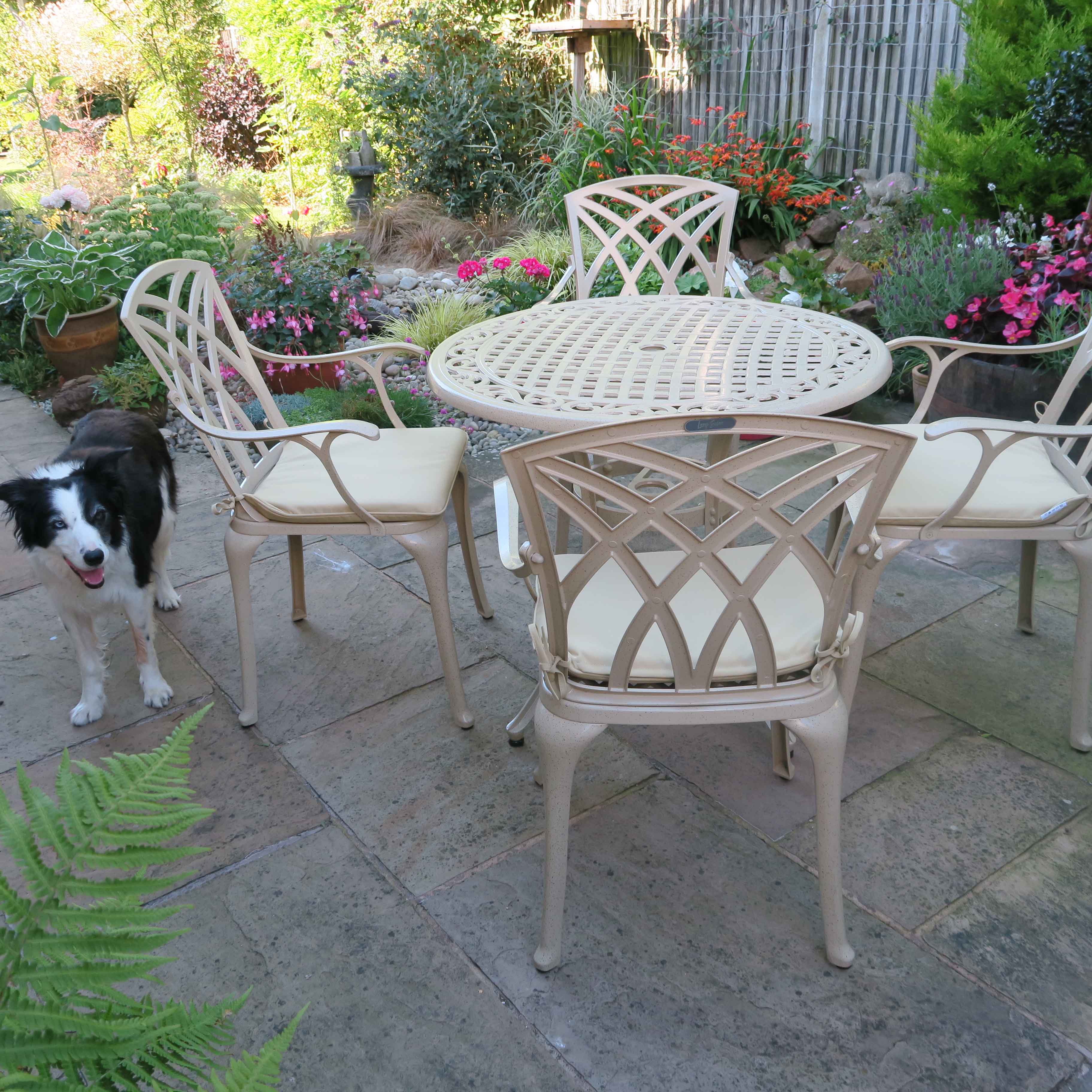 Hannah Table 4 Seater Set - Sandstone - Image 3