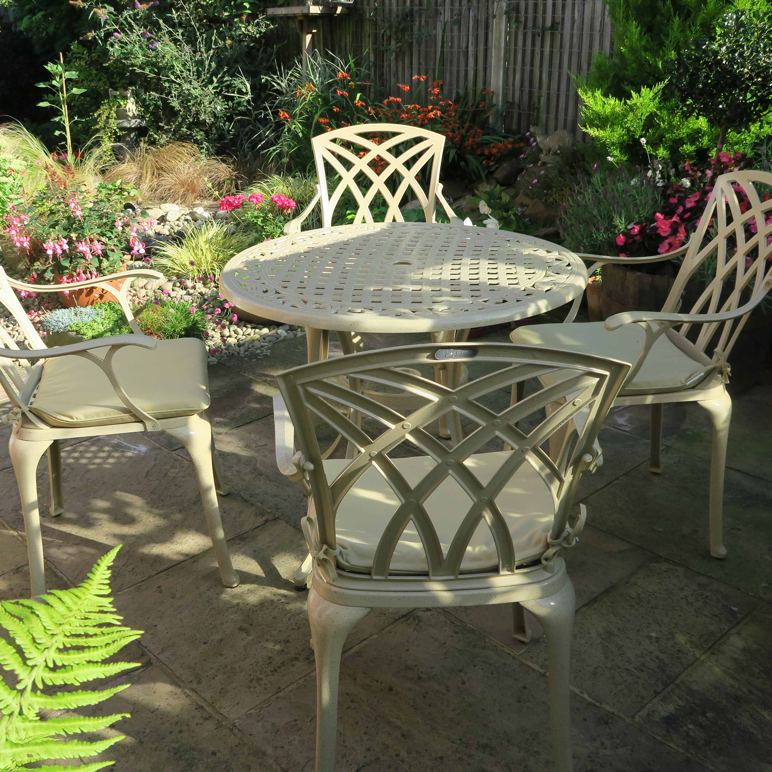 Hannah Table 4 Seater Set - Sandstone - Image 4