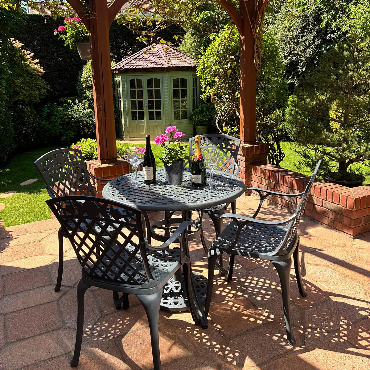 Hannah Table 4 Seater Set - Slate - Image 2