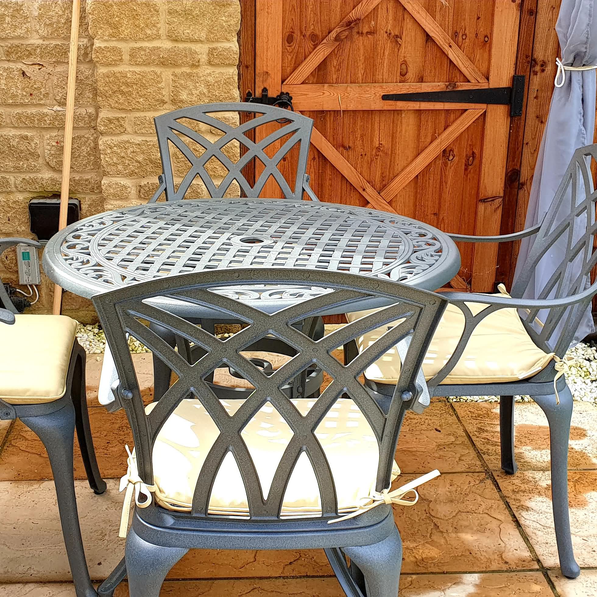 Hannah Table 4 Seater Set - Slate - Image 7