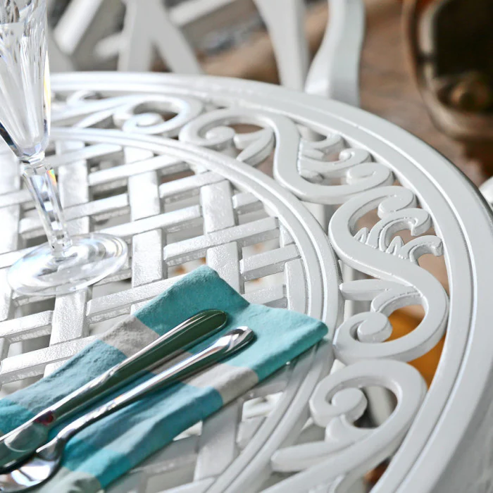 Hannah Table 4 Seater Set - White - Image 5