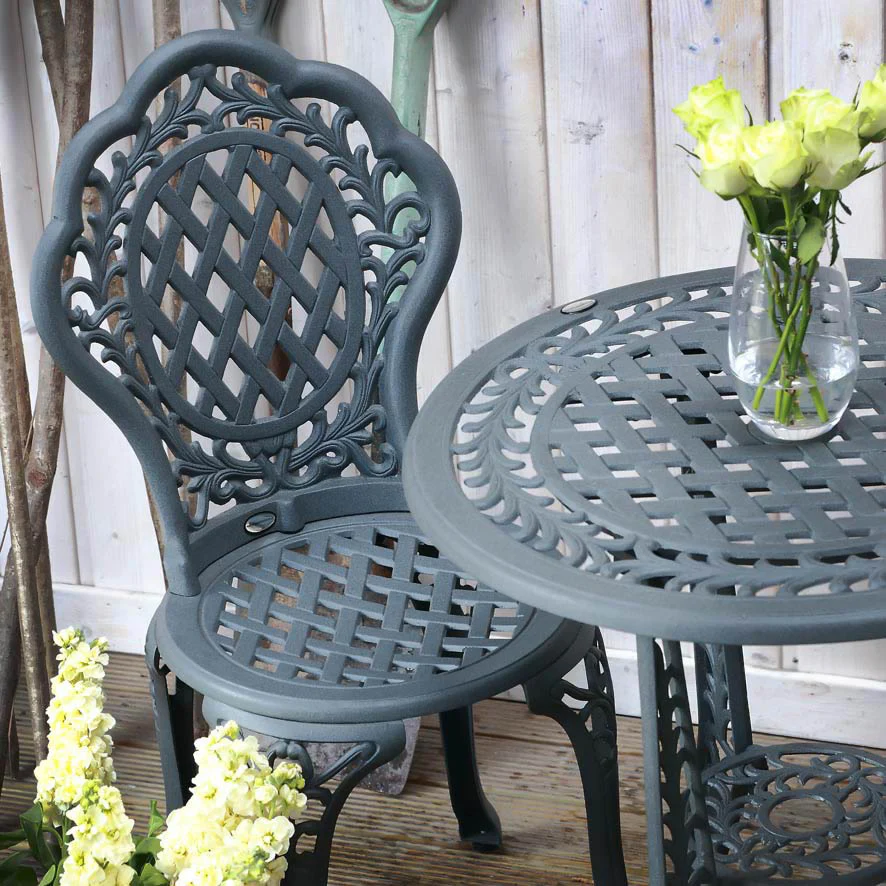 Ivy Bistro Set 4 Seater Set - Slate - Image 2