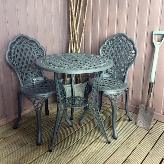 Ivy Bistro Set 4 Seater Set - Slate - Image 4