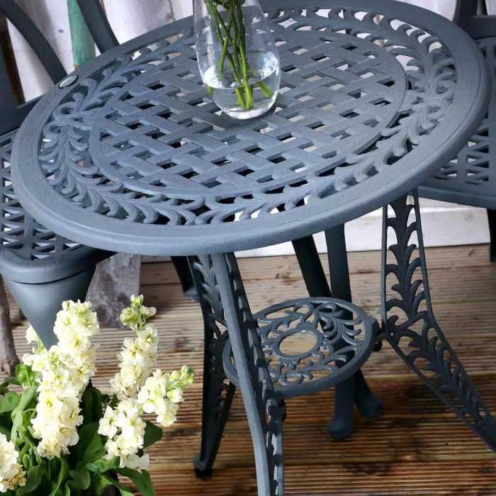Ivy Bistro Table 2 Seater Set - Slate - Image 4