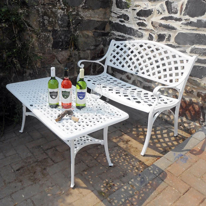 Jasmine Bench Set - White - Image 5