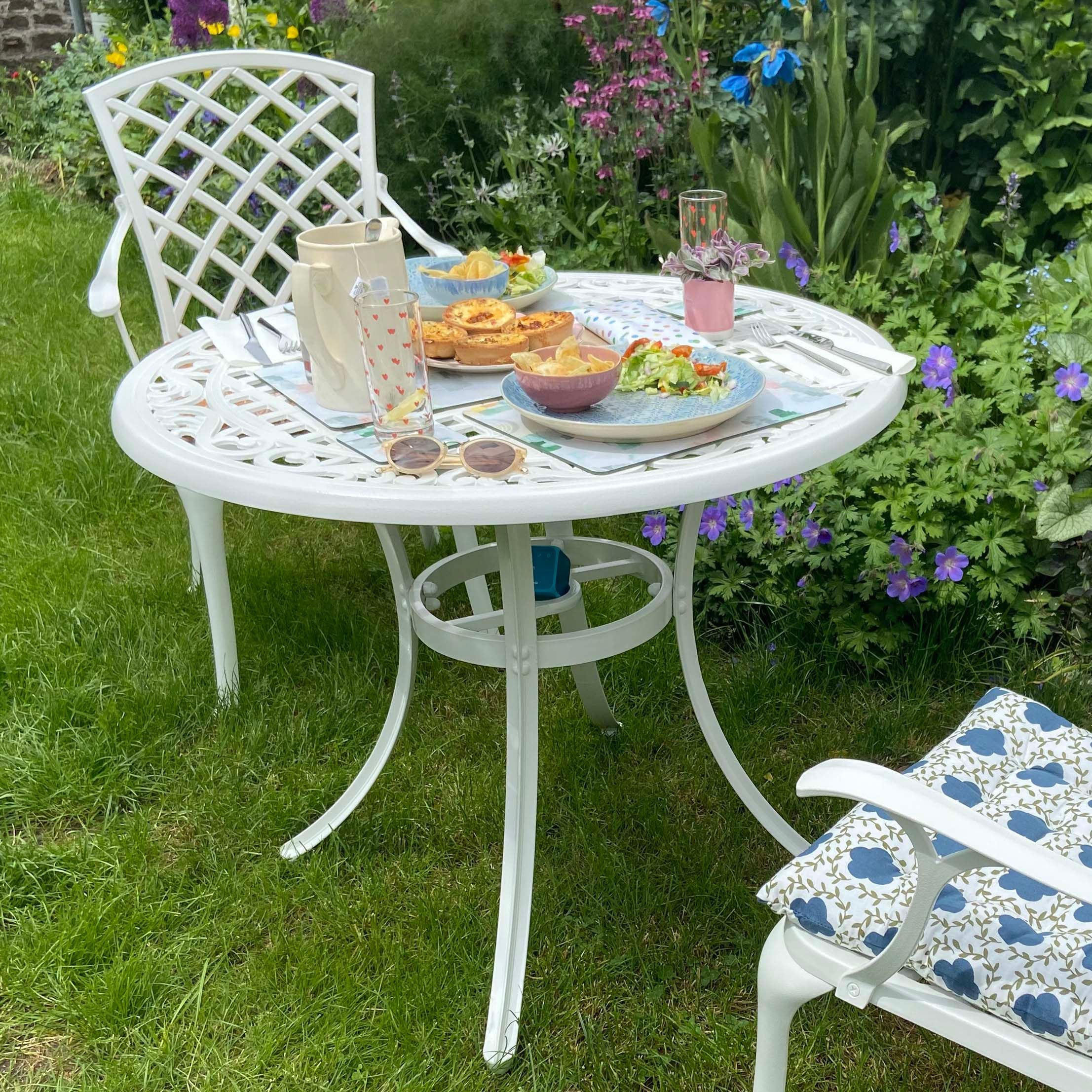 Jill Table 2 Seater Set - White - Image 4