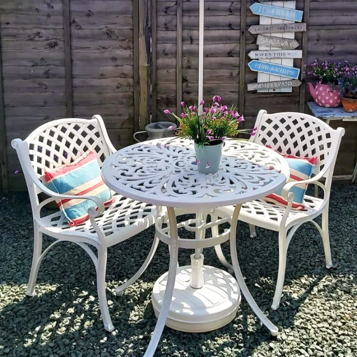 Jill Table 2 Seater Set - White - Image 5