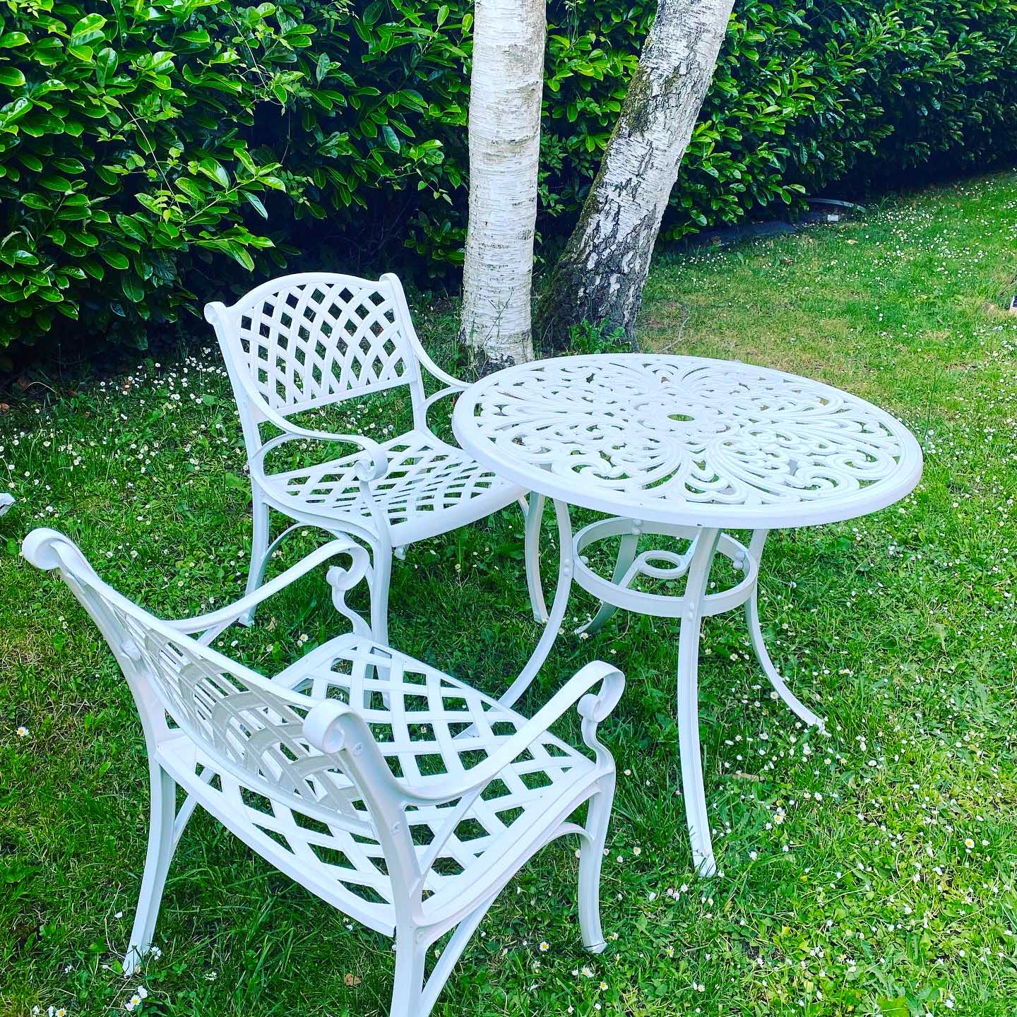 Jill Table 2 Seater Set - White - Image 7