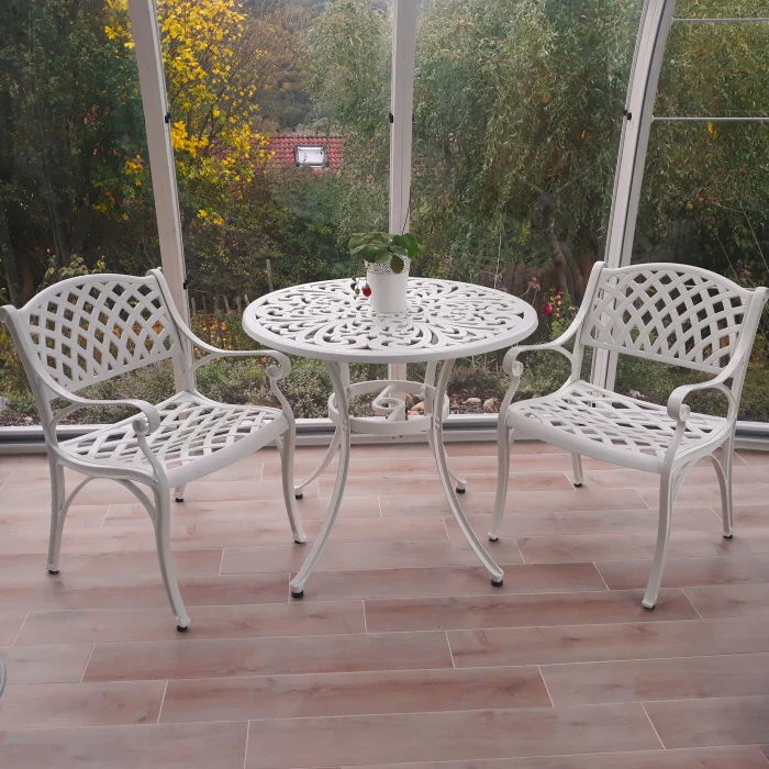 Jill Table 2 Seater Set - White - Image 9
