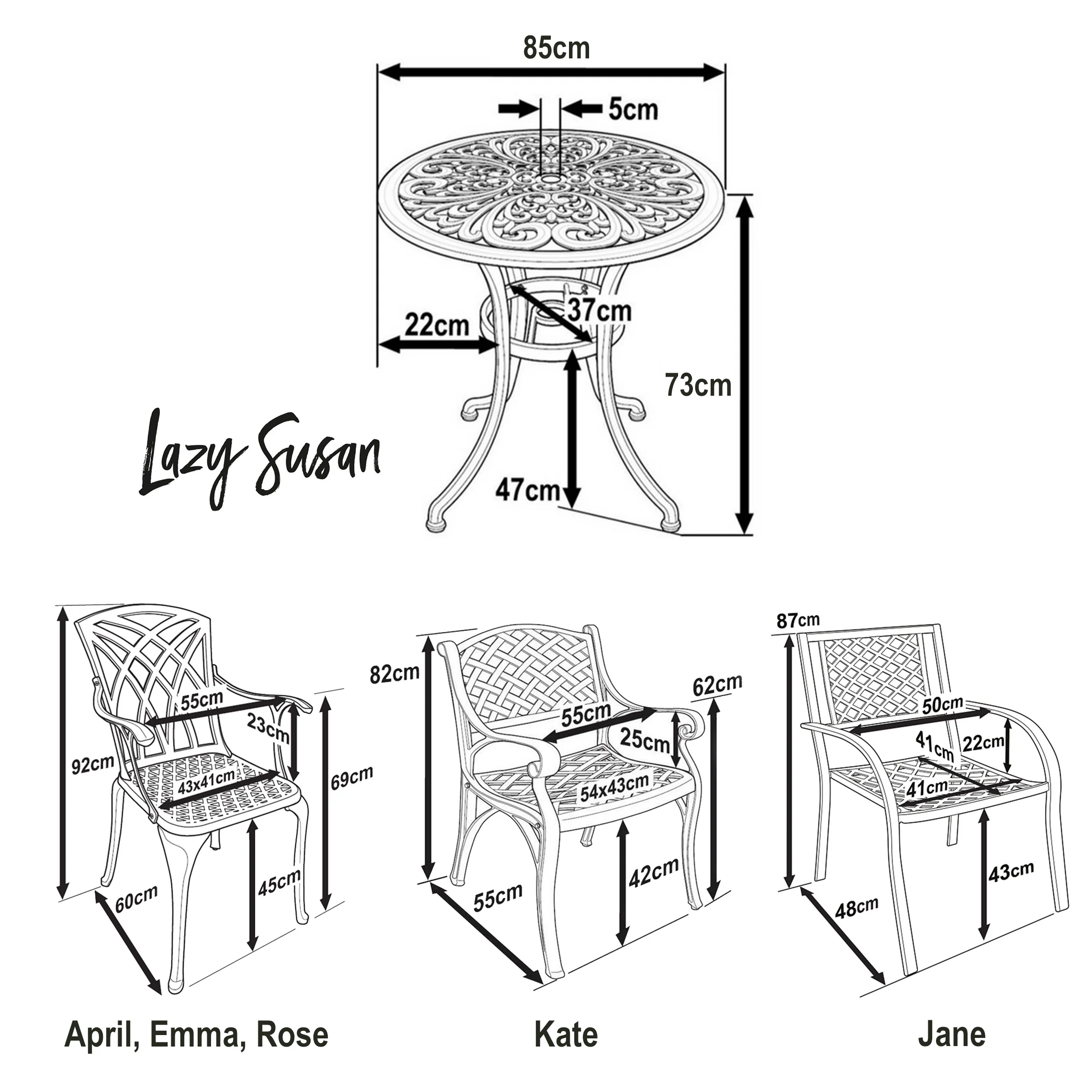 Jill Table 4 Seater Set - Sandstone - Image 9